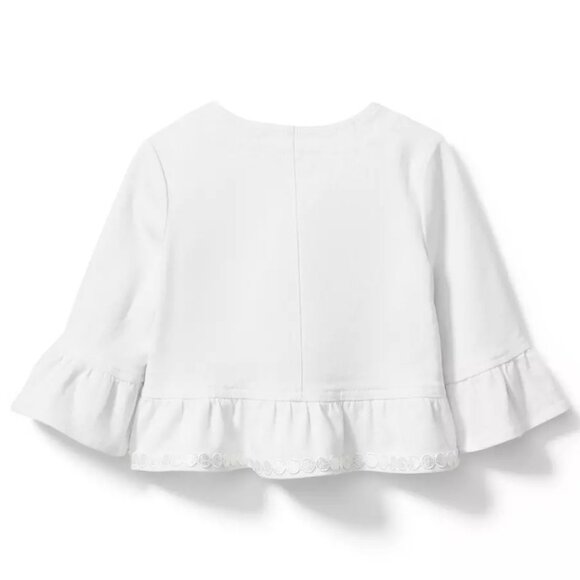 Girls Janie & Jack Peplum Ruffle Sleeve Jacket, Size 7 - Picture 2 of 6